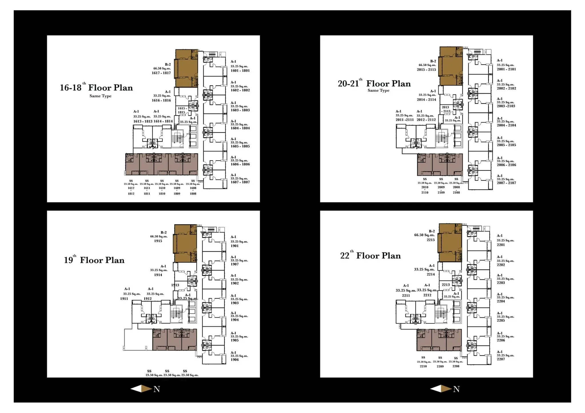 16th-22nd floor