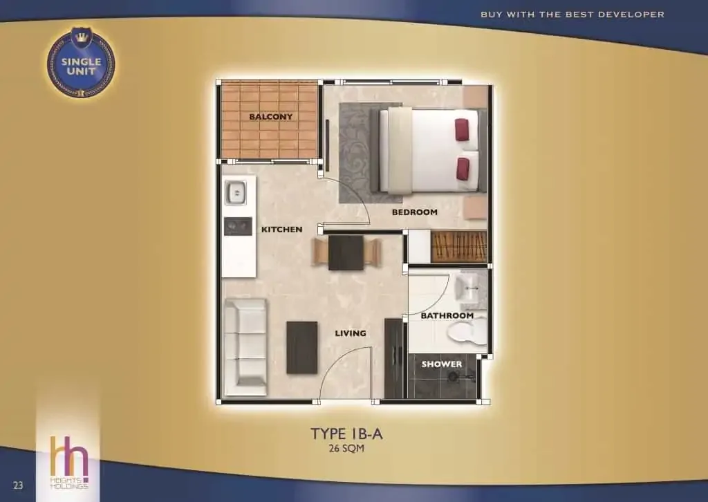 One Bedroom (24 m²)