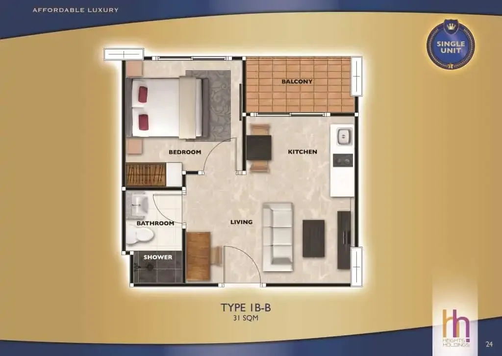 One Bedroom (31 m²)