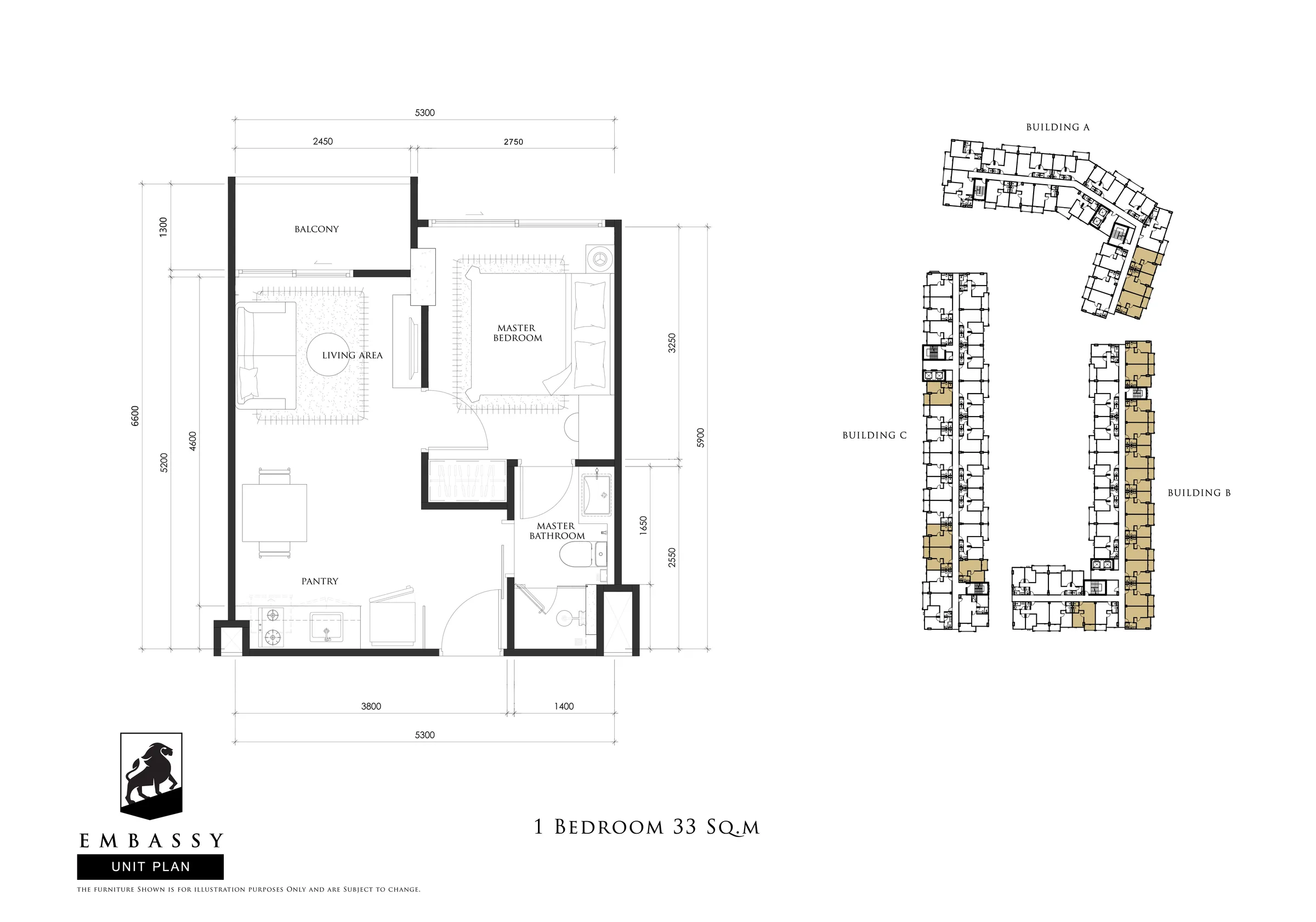 One Bedroom (33 m²)