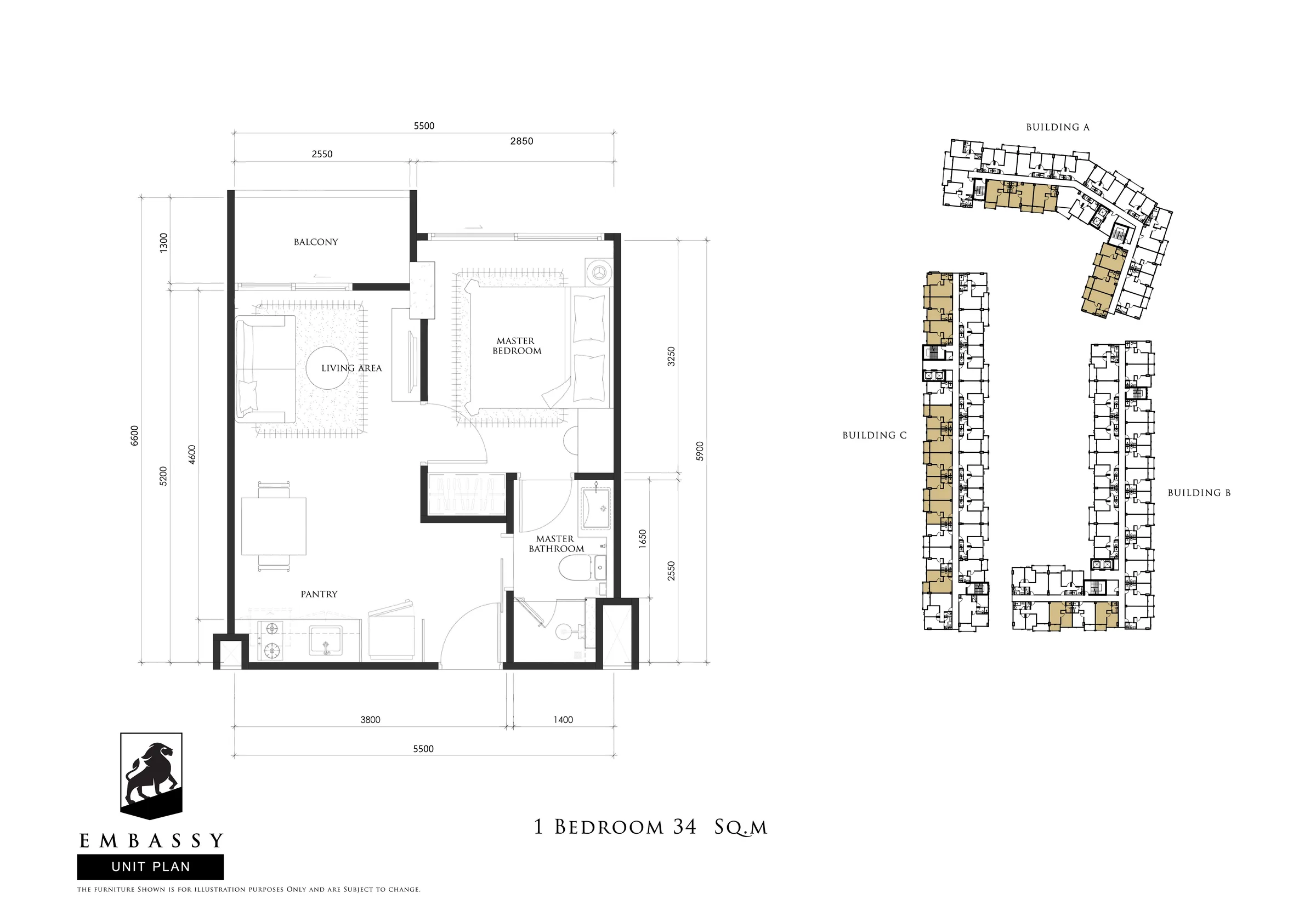 One Bedroom (34 m²)