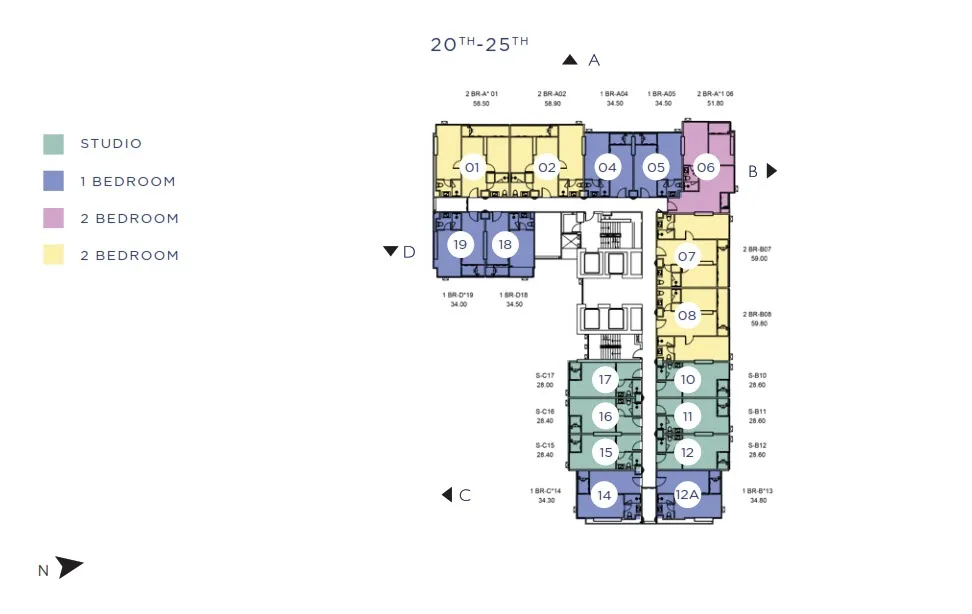 20th-25th floor