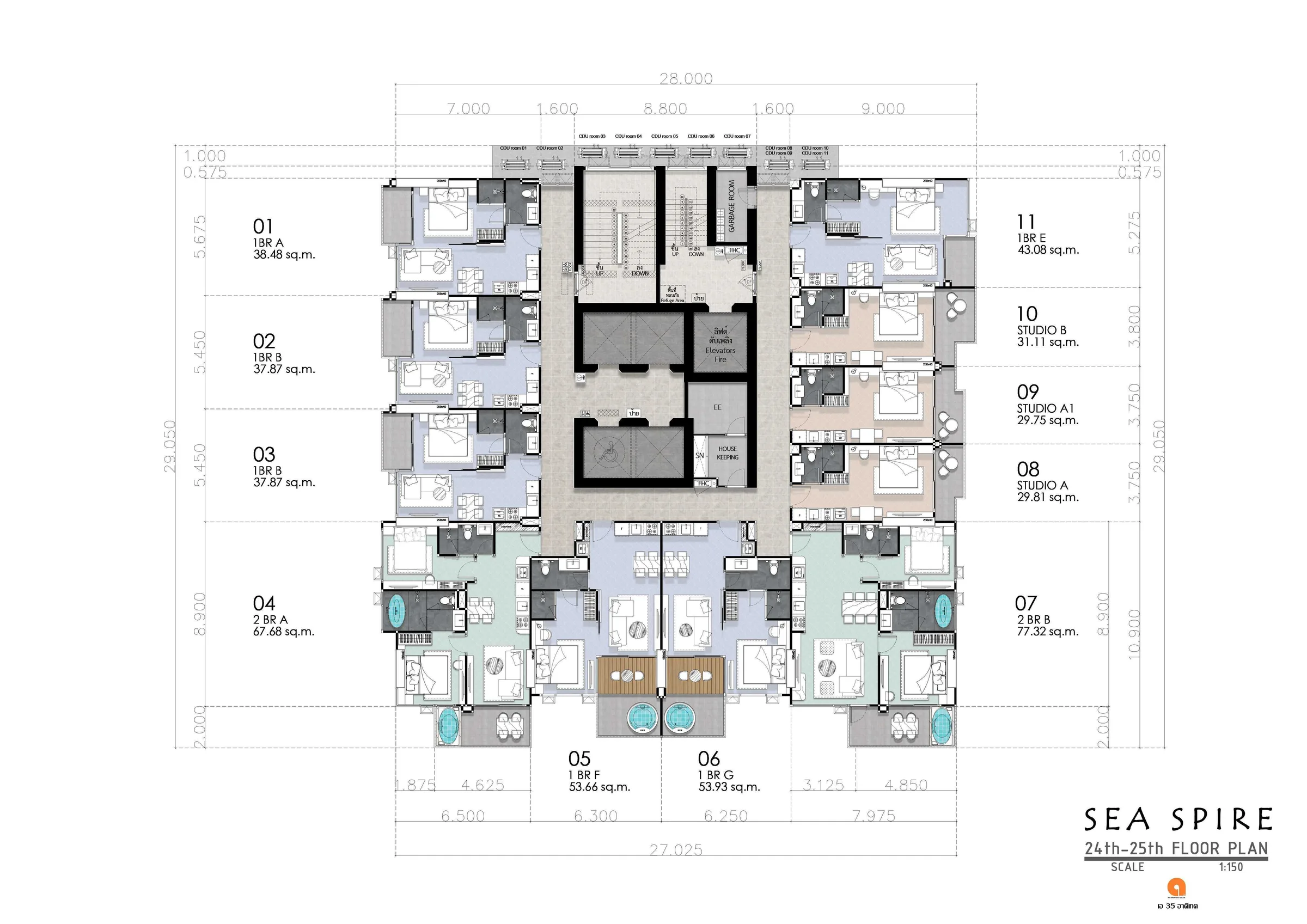 24th-25th floor