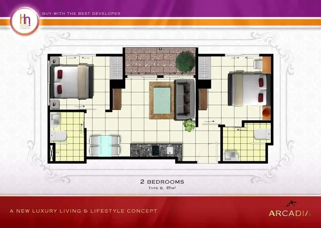 Two Bedroom (49 m²)