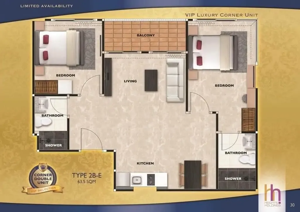 Two Bedroom (64 m²)