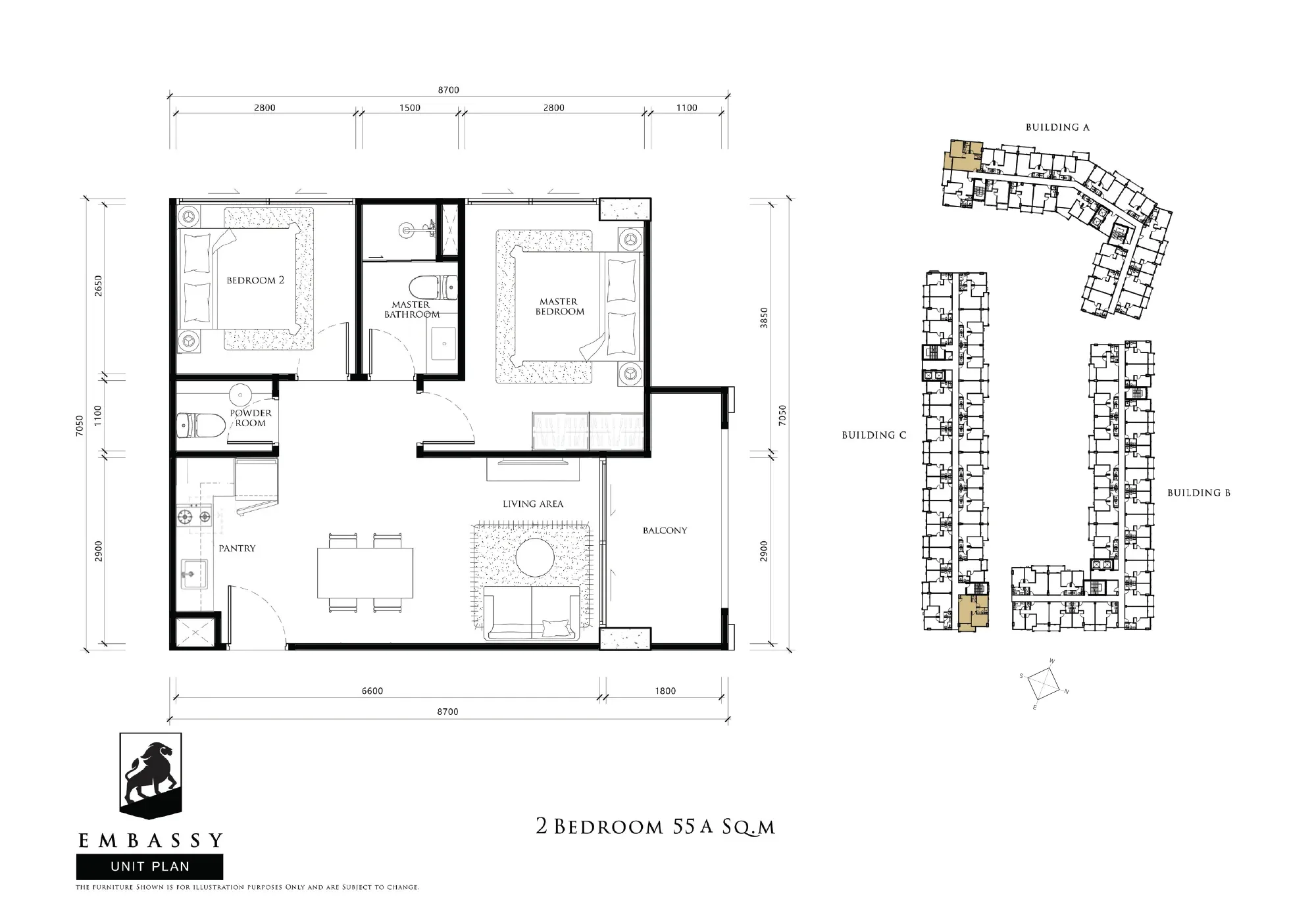 Two Bedroom (55 m²)