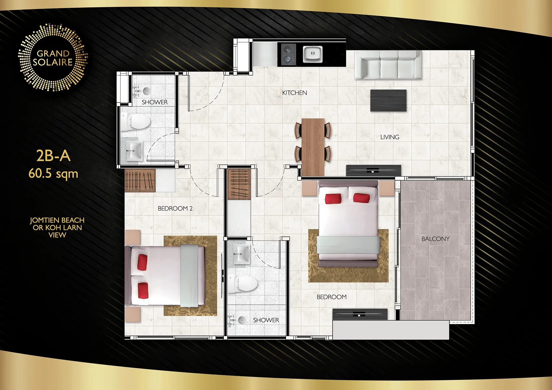 Two Bedroom (61 m²)