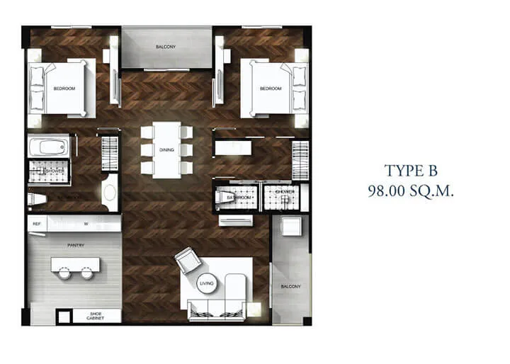 Two Bedroom (98 m²)