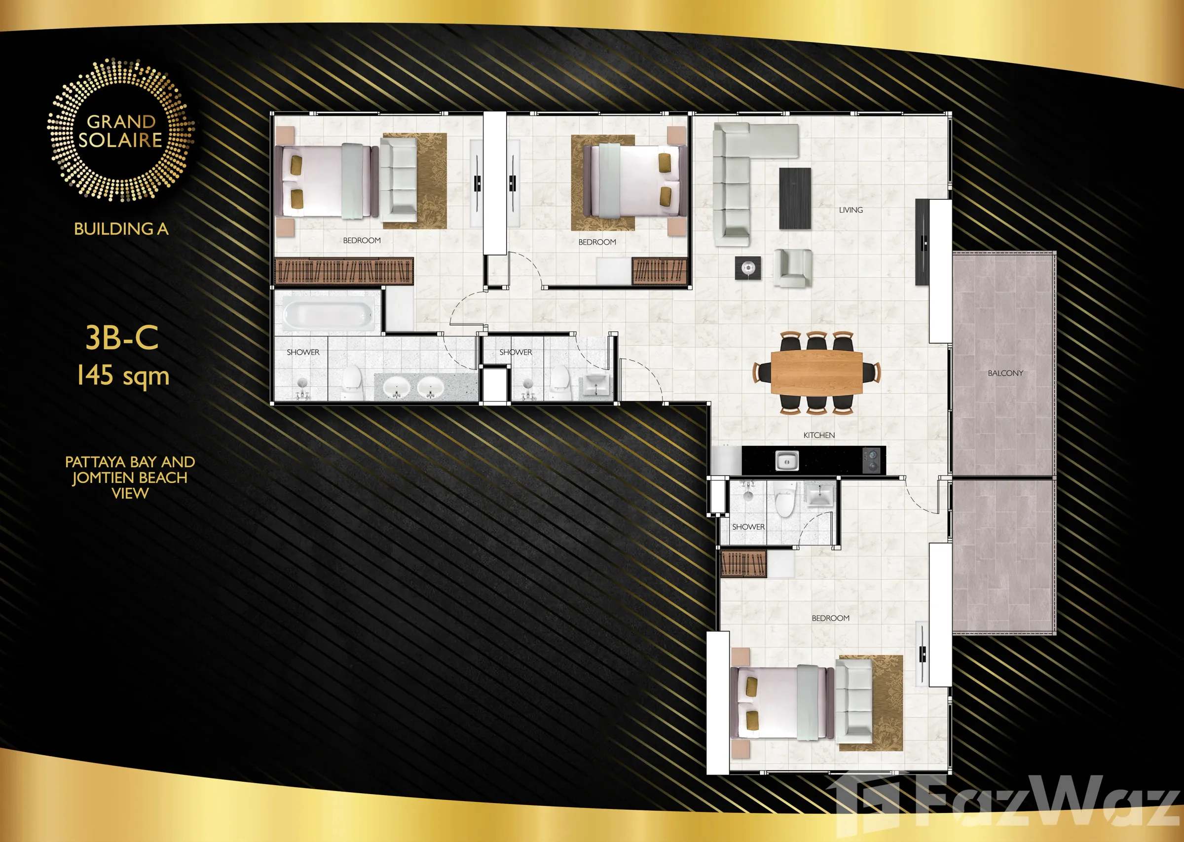 Three Bedroom (145 m²)