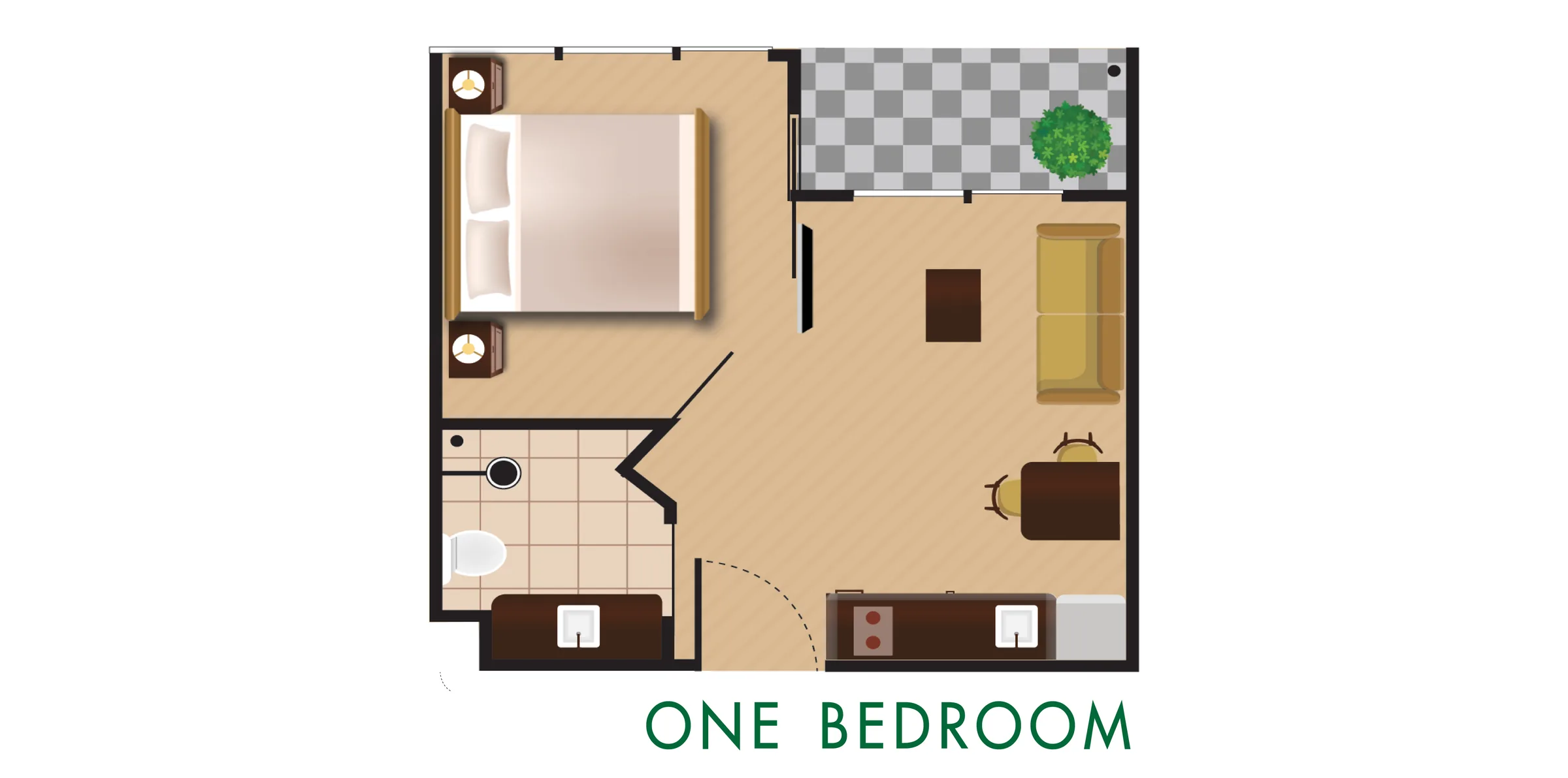 1 Bedroom (26 m²)