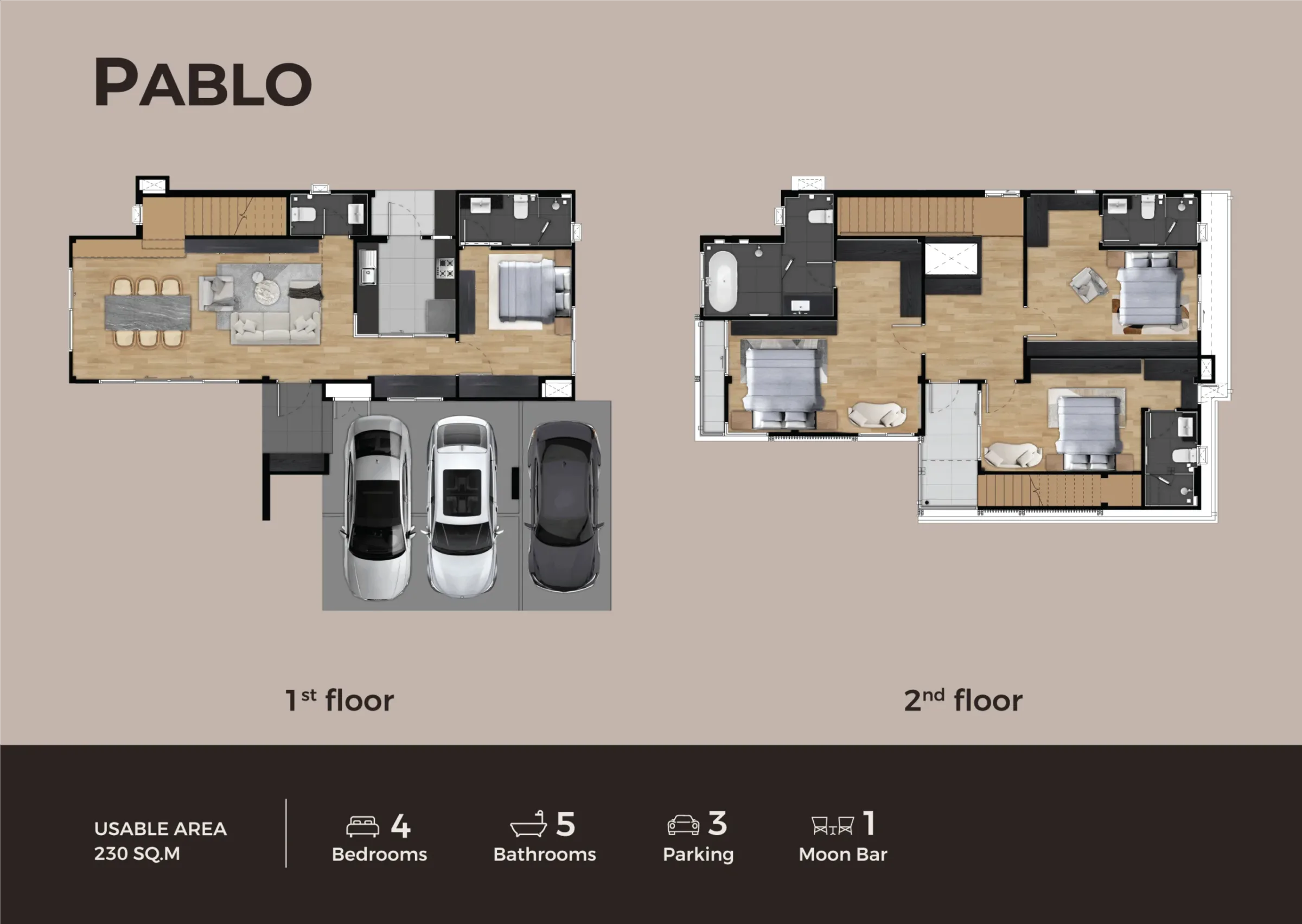 4 Bedroom (230 m²)