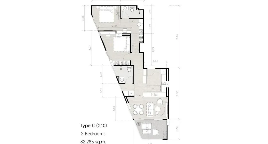 Two Bedroom (82 m²)