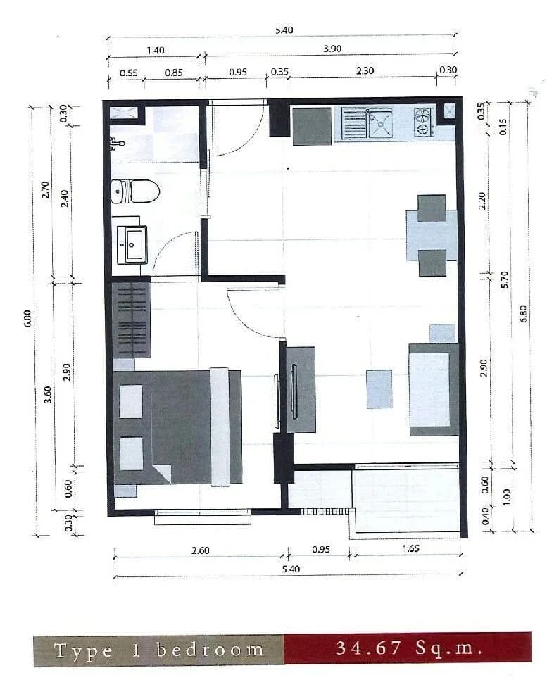 One Bedroom (35 m²)