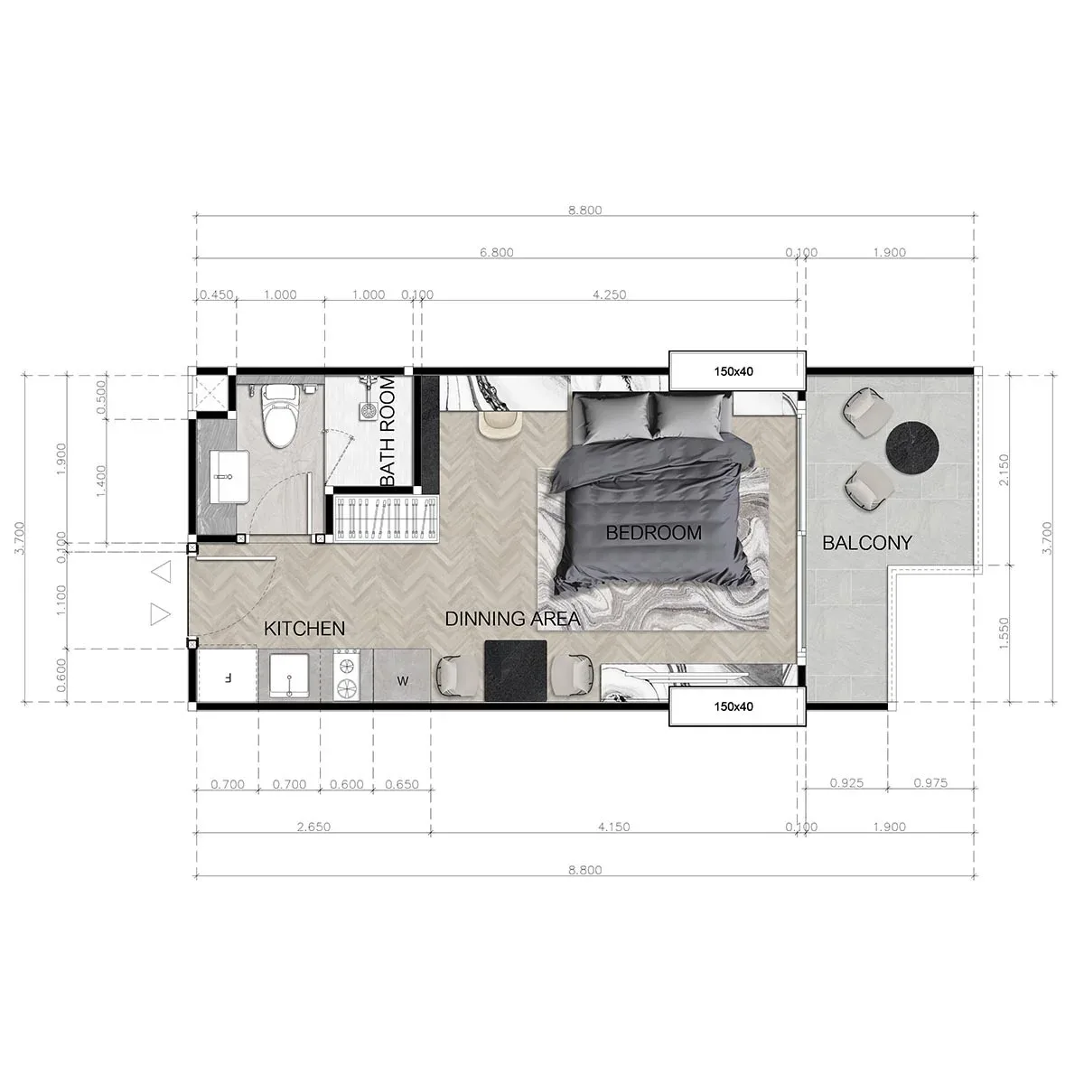 Studio (29 m²)